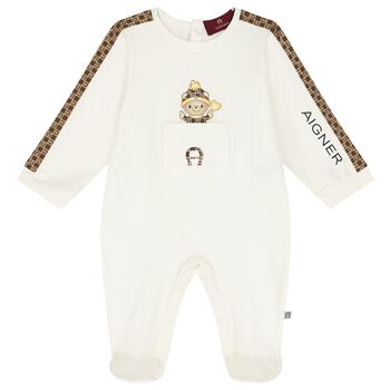 Ivory Logo Teddy Bear Babygrow