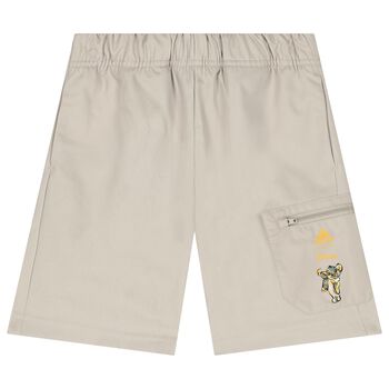 Beige Lion King Logo Shorts