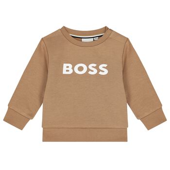 Younger Boys Beige Logo Sweatshirt