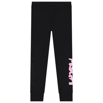 Girls Black Logo Leggings