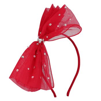 Girls Red Bow Headband