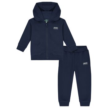 Younger Boys Navy Blue Logo Tracksuit