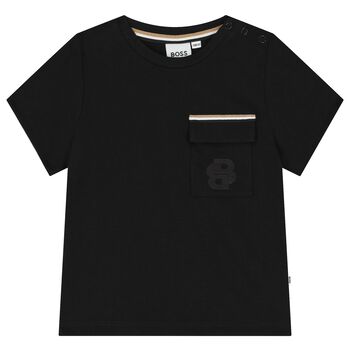 Younger Boys Black Logo T-Shirt