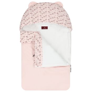 Baby Girls Pink & White Teddy Bear Logo Nest