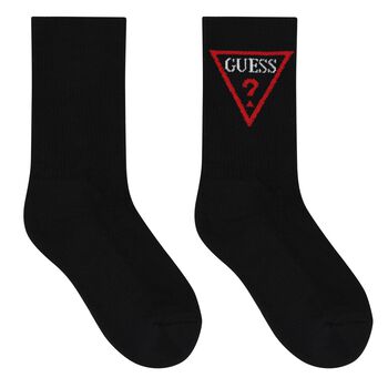 Boys Black Logo Socks