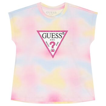 Girls Pink & Yellow Logo T-Shirt