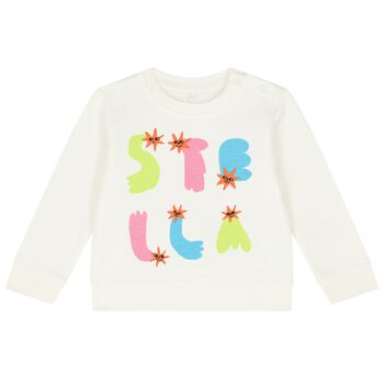 Younger Girls Ivory Logo Sweatshirt