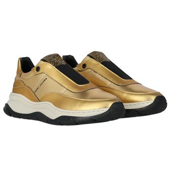 Girls Gold Logo Trainers