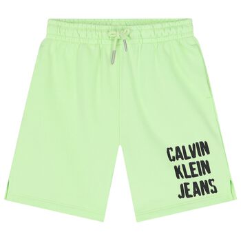 Boys Green Logo Shorts